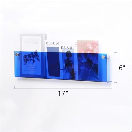 ROYALITA 2-Pack Acrylic Magazine Holder Brochure Holder, Blue 17 Inch - Image 3