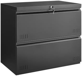 Approgreent 2 Drawer File Cabinet, File Cabinets for Home Office, Printer Stand, File Cabinet with Lock, Lateral Filing Cabinet for A4/Letter/Legal Size File Folders, Assembly Required(Black) by Approgreent