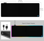 Cacoy 55"x20" RGB Gaming Mouse Pad XXL,Non-Slip LED Lighting Desk Mat,Black - Image 2