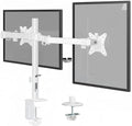 Mount-It Dual Monitor Mount Arm for Desk, Full Motion White Steel 17-32 in by Mount-It