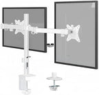 Mount-It Dual Monitor Mount Arm for Desk, Full Motion White Steel 17-32 in by Mount-It