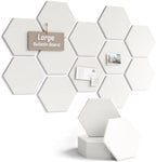 Fluxynara 12-Pack Hexagon Felt Bulletin Board Tiles, Milky White-1 by FLUXYNARA