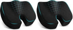 TushGuard Seat Cushion, Office Chair Cushions, Car Seat Cushion, Non-Slip Sciatica & Back Coccyx Tailbone Pain Relief Chair Pad for Computer Desk, Wheelchair, Driving (Black, X-Large) (Pack of 2) by TushGuardSeatCushonsPillows