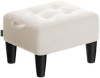 SONGMICS Foot Stool, Small Velvet Ottoman with Thick Cushion by SONGMICSbySONGMICSHOME