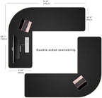 MAIDERN (59" + 75") x 23.6" Black Large L Shaped Desk Mat - Dual Sided Leather Gaming Corner Desk Pad for Office Computer - Image 2