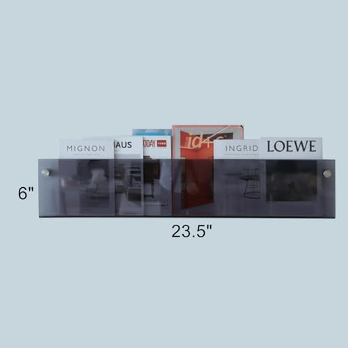 ROYALITA 2-Pack Acrylic Magazine Holder Brochure Holder, Gray 24 Inch - Image 3