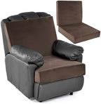 HOMBYS Foam Recliner Chair Cushions for Elderly, 4" Thick Chair Pads with Back Support for Office, Non-Slip Medium Firm Seat Cushion with Lumbar Pillow (Brown, 21.5" Backrest) by HOMBYS