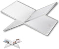 Acrylic Book Stands for Display - X-Shaped Design, Matte Frosted, L by Helba
