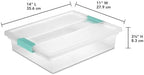 Sterilite Clip Box, Stackable Clear Plastic Bins- Large, 18-Pack - Image 3