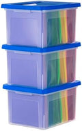 IRIS USA 3-Pack 35 Qt. Letter/Legal File Box with Lid, Clear/Blue by IRISUSA