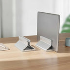 Vertical Stand with Adjustable Width Compact Vertical Laptop Stand Lightweight Desktop Laptop Holder for Home Office, Silver - Image 3