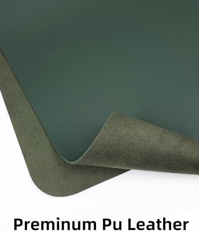 Leather Desk Pad Protector,Mouse Pad,Office Desk Mat, Non-Slip PU Leather Desk Blotter,Large Desk mat,Waterproof Keyboard mat for Office/Home/Decor (Dark Green,48" x 24") - Image 2