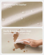 Blissful Diary Vegan Leather Baby Changing Pad with Waterproof & Wipe-Clean PU Cover, Standard Size Cozy Diaper Changing Pad for Dresser and Table, Beige - Image 2