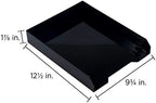 JAM PAPER Stackable Paper Trays - Black - Desktop Document, Letter, & File Organizer Tray - 2/Pack - Image 6