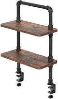 VIVO Vintage Brown Clamp-on 16" Industrial Pipe Desk Shelf, DESK-SHELF16-2N by VIVO