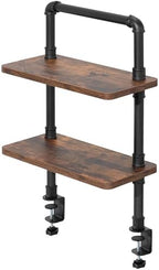 VIVO Vintage Brown Clamp-on 16" Industrial Pipe Desk Shelf, DESK-SHELF16-2N by VIVO