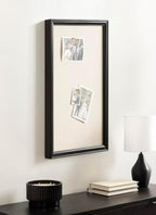 Kate and Laurel Adlynn Rectangle Framed Linen Fabric Pinboard, 15 x 24, Black, Traditional Beveled Accent Bulletin Board for Vintage Home Wall Organization or Aspirational Vision Board - Image 4