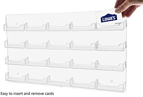 Marketing Holders Wall Business Card Holder with Hanging Hardware 20" x 10" Clear Acrylic Rack Holds 3.5" x 2" Horizontal Printed Gift or Appointment Cards for Medical and Legal Offices - Image 3