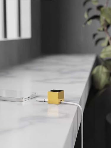 Golden Stainless Steel Cable Clips, Cord Organizer Cable Management, USB Cable Holder Wire,Wire Organizer for Desk,Nightstand and Office Cable Management，Not Magnetic (Golden 2pc) - Image 3