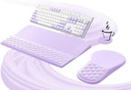 Ospelelf Ergonomic Mouse Pad and Keyboard Stand Wrist Rest Set, Memory Foam Comfort, Pain Relief for Typing, Office Desk Accessories, Purple by OspelelfOfficeSupplies