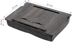 Vigo Wood Lap Reading Desk with Cushion, Adjustable Incline Book Stand with Storage Compartment (Cambridge-Black) - Image 5