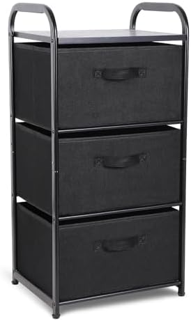 MAX Houser Dresser Storage with 3 Fabric Drawers, Black by MAXHouser