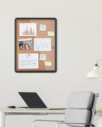 Mifuro 26"x20" Enclosed Bulletin Board, Lockable Weather-Resistant Aluminum Cork Noticeboard for School & Office, Black Frame w/Cork - Image 2