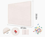Large Bulletin Board 48" x 36", Felt Pin Board, Oatmeal - Image 3