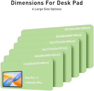 Aothia Faux Leather Desk Mat - Large Mouse Pad, Non-Slip PU Leather Blotter, Waterproof Writing Surface for Office and Home (Foam Green, 63" x 17") - Image 5