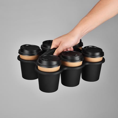 ALINK 6 Pack Classroom Caddy Storage Basket with Handle, Plastic Drink Cup Caddy Holder, 6 Compartments for Kids, Table, Office, Arts, Crafts, Crayon, Marker, Pencil, School Supplies - Black - Image 6