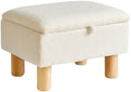 Aibiju Ottoman with Storage, Small Foot Rest for Couch 16x12x9.5inch, Safety Hinge Flip Top Foot Stool Load up to 330lb for Living Room Dorm Teddy White YD-JD136W by Aibijusolidwoodfurniture