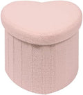 B FSOBEIIALEO Storage Ottoman Heart Shaped Ottoman with Storage, Pink by BFSOBEIIALEO