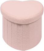 B FSOBEIIALEO Storage Ottoman Heart Shaped Ottoman with Storage, Pink by BFSOBEIIALEO