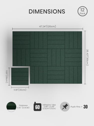 Bumusty 48" x 36" Large Cork Board Alternative, Christmas Green - Image 2