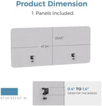 47.2" Clamp-on Desk Dividers, Acoustic Privacy Panel, Light Grey - Image 2