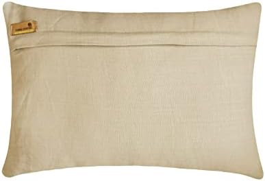 The HomeCentric Decorative Gold & Brown 12"x22" (30x55 cm) Lumbar Pillow Cover, Linen Beaded, Sequins & Embroidery Oblong Pillow, Abstract Pattern Modern Style - Casting A Glow - Image 4