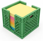 Mini Crate Sticky Note Holder Desk Organizer for Office, 2 Pack, green by Unknown