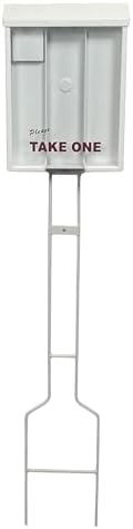 Sanzo Specialties Outdoor Brochure Box on a Stake 46 inch tall - Holds 250 8.5 x 11 Documents and 60 Business Cards, Flyer Literature Yard Dispenser (White, Pack of 1) by Unknown