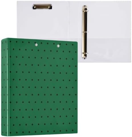 Standard View 3 Ring Binder, Forest Green Black Polka Dot Durable Flexible Portable Waterproof Hardcover 1.5 Inch D Rings 500-Sheet Capacity Organizer 1PC by Unknown