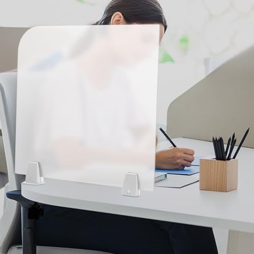 Desk Divider, 17" x 18" Desk Privacy Panel, Frosted Acrylic Office Partition, Table Divider with Clamps, Privacy Divider for Schools Office Call Centers Workstation - Image 5