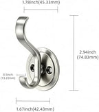 khtumeware 10 Pack 3inch Zinc Alloy Brushed Satin Nickel Towel Hooks - Image 2