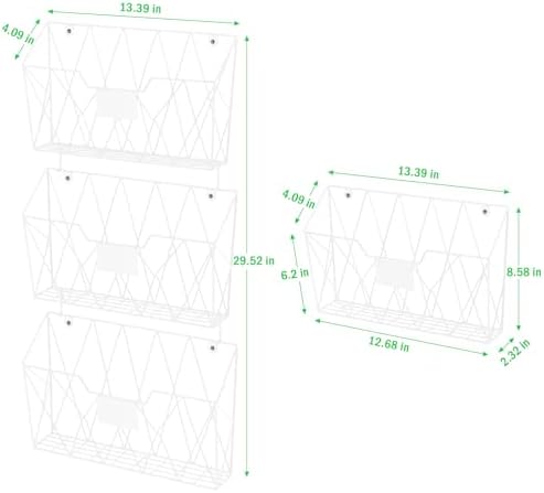 Wall File Organizer for Office, 6 Pack Metal Wall Baskets Wall File Holder - Image 2