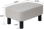 IBUYKE Small Footstool Ottoman, Linen Fabric Footrest, Linen RF-BD213 - Image 3