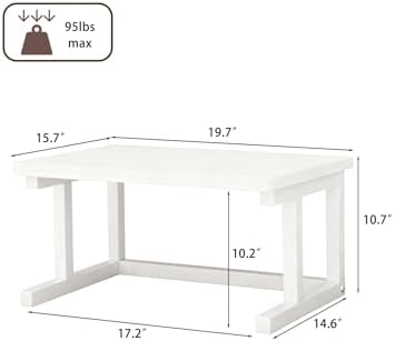 Desktop Printer Stand, 19.7″x 15.7″ 2-Tier Large Printer Shelf fit 3D Laser Printer/Scanner/Fax Machine, Industrial Storage Rack for Home Office Storage, White P5040-W - Image 4