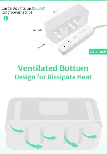 Cable Management Box Set – White, Large & Medium Cord Organizer Box for Home and Office - Image 3