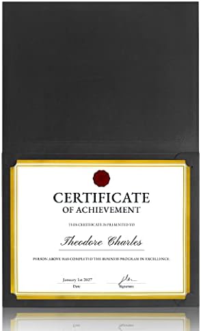 GNL Certificate Holders - 50 Packs Black Diploma Holders, Certificate Covers with Gold Foil Border, for Letter Size 8.5 x 11 Certificate Paper, Award, Graduation, Documents - Image 7