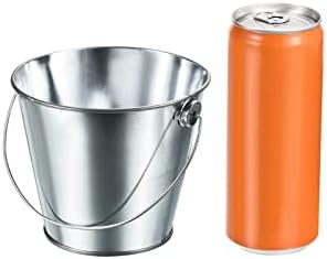 PATIKIL 4.7 Inch Colored Metal Buckets, 4 Pack Pencil Holder Buckets Round Metal Planter Pails Container with Handles for Classroom Crafts, Bright Silver - Image 3