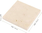6 Pack 4 Inch Square Travertine Coaster, Absorbent Marble Coaster with Cork Pad Travertine Drink Coasters Stone Coasters for Home Decor, Coffee Tabletop - Image 2