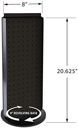 Azar Displays, 700508-BLK, Rotating Pegboard Display, Revolving Jewelry Organizer Stand, Retail Display for Accessories, Trade Show Booth Stand, Craft Shows, Counter Peg Board, Black, 8" x 20" - Image 2