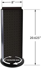 Azar Displays 700508-BLK-4B16 8-Inch W by 20-Inch H Revolving Black Pegboard Counter Display with 16-Pack of 4 inch Locking Hooks, Black - Image 3